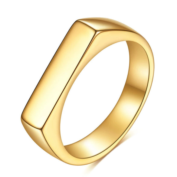 Women's Geometric Titanium Steel Gold Plated Ring
