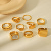 Women's Geometric Titanium Steel Gold Plated Ring