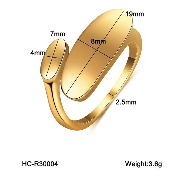 Women's Geometric Titanium Steel Gold Plated Ring