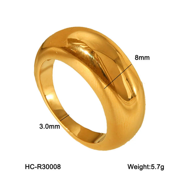 Women's Geometric Titanium Steel Gold Plated Ring