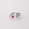Women's Geometric Titanium Steel Inlaid Zircon Earrings Horseshoe Ring Snail Style