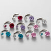 Women's Geometric Titanium Steel Inlaid Zircon Earrings Horseshoe Ring Snail Style