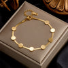 Women's Geometric Titanium Steel Jewelry Bracelet With Round Snake Bone Chain And Electroplating Treatment