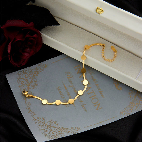 Women's Geometric Titanium Steel Jewelry Bracelet With Round Snake Bone Chain And Electroplating Treatment