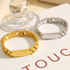 Women's Geometric 316L Stainless Steel Jewelry Hip Hop Style With Titanium Plating And Zircon Inlaid Strap Chain