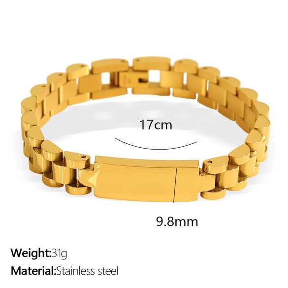 Women's Geometric 316L Stainless Steel Jewelry Hip Hop Style With Titanium Plating And Zircon Inlaid Strap Chain