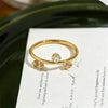 Women's Geometric Titanium Steel Ring With Gold Plated Inlay Fashion Electroplated Jewelry Accessory