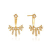Women's Geometric Titanium Steel Stud Earrings With Detachable Front And Back Design Vacuum Gold Plated Stainless Steel Jewelry