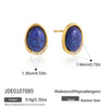 Women's Geometric Titanium Steel Stud Earrings With Pvd Vacuum Gold Plating And Sparkling Rhinestone Detail For Wholesale