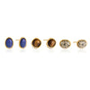 Women's Geometric Titanium Steel Stud Earrings With Pvd Vacuum Gold Plating And Sparkling Rhinestone Detail For Wholesale