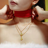 Women's Geometric Tree Pendant Necklace With Zircon Inlay Stainless Steel Gold Tone Electroplated Chain Jewelry Gift