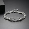 Women's Geometric Twist Chain Bracelet With Microinlaid Zircon Electroplated Copper Fashion Jewelry