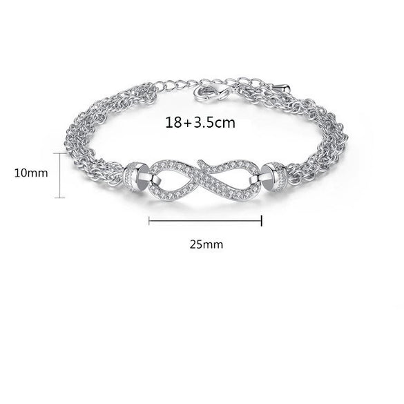 Women's Geometric Twist Chain Bracelet With Microinlaid Zircon Electroplated Copper Fashion Jewelry