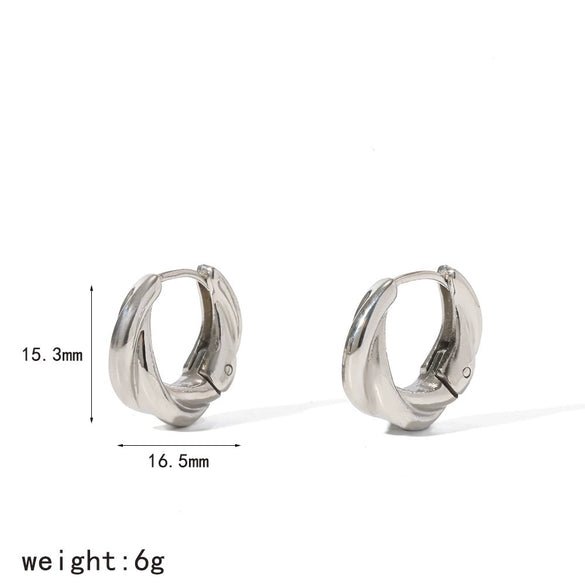 Women's Geometric Twist Ear Cuffs In Stainless Steel With Vacuum Gold Plated Finish Simple Non Fading Fashion Earrings