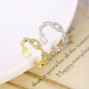 Women's Geometric Twist Open Ring With Zircon Micro Inlay Environmental Protection Copper Fashion Index Finger Ring