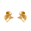 Women's Geometric Twisted Copper Stud Earrings Electroplated Brushed Metal Irregular Minimalist Statement Jewelry