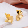 Women's Geometric Twisted Copper Stud Earrings Electroplated Brushed Metal Irregular Minimalist Statement Jewelry