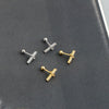 Women's Geometric Twisted Cross Stud Earrings In 925 Silver With Diamond Set Gold Tone Detail Fresh Fashion Jewelry