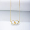 Women's Geometric Twisted Doublering Doublebuckle Necklace 925 Sterling Silver Electroplated
