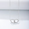 Women's Geometric Twisted Doublering Doublebuckle Necklace 925 Sterling Silver Electroplated