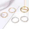 Women's Geometric Twisted Pearl Spiral Earrings Electroplated Metal Fashion Jewelry