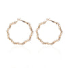 Women's Geometric Twisted Pearl Spiral Earrings Electroplated Metal Fashion Jewelry