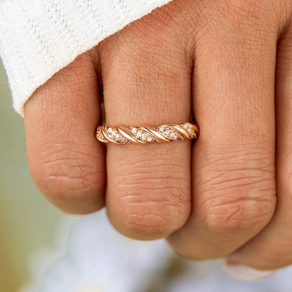 Women's Geometric Twisted Ring Silver Jewelry S925 Sterling Silver Electroplated
