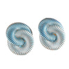Women's Geometric Twisted Ripple Statement Earrings With Electroplated Iron Design And Stainless Steel Ear Posts