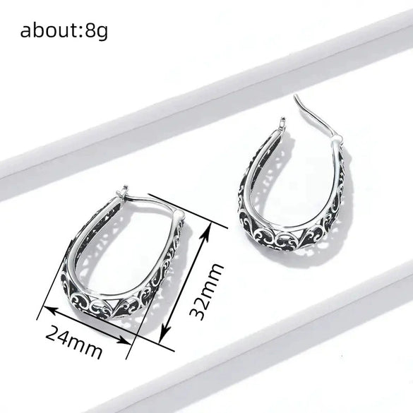 Women's Geometric U Shape Copper Electroplated Earrings
