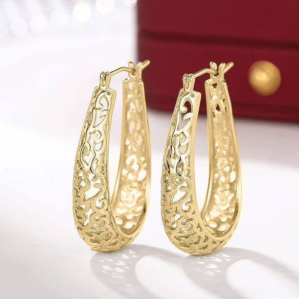 Women's Geometric U Shape Copper Electroplated Earrings