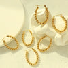 Women's Geometric U Shape Twist Earrings In Titanium Steel With Electroplated Gold Finish