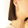 Women's Geometric U Shape Twist Earrings In Titanium Steel With Electroplated Gold Finish