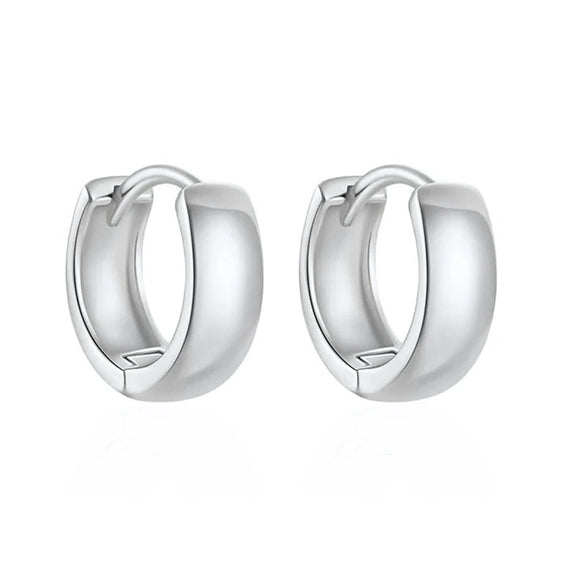 Women's Geometric U Shaped Hoop Earrings With Silver Needle And Copper Electroplated Simple Fashion Jewelry