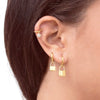 Women's Geometric U Shaped Lock Pendant Earrings With Silver Needle And Copper Electroplated Punk Fashion Jewelry