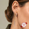 Women's Geometric U Shaped Micro Pave Earrings With Silver Needle And Copper Electroplated Fashion Jewelry