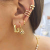 Women's Geometric U Shaped Oval Earrings With Silver Needle And Copper Electroplated Cold Metal Style Ear Buckle