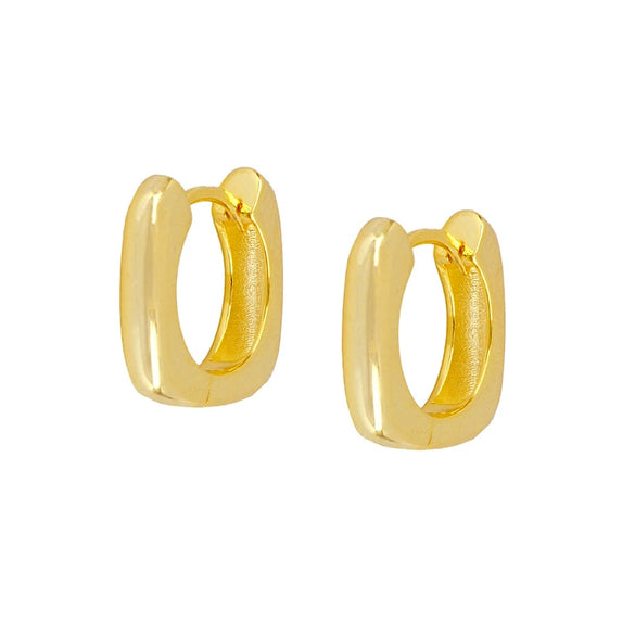 Women's Geometric U Shaped Oval Earrings With Silver Needle And Copper Electroplated Cold Metal Style Ear Buckle