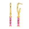 Women's Geometric U Shaped Rectangular Zircon Earrings With Silver Needle Copper Electroplated Elegant Ear Buckle