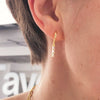 Women's Geometric U Shaped Rectangular Zircon Earrings With Silver Needle Copper Electroplated Elegant Ear Buckle