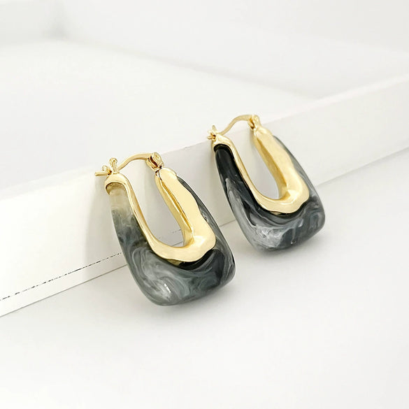 Women's Geometric Ushaped Resin Earrings Fashion Jewelry Accessories