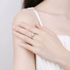 Women's Geometric Vine Ring In S925 Sterling Silver With Electroplated Finish And Moissanite Zircon Detail Adjustable Open Band