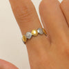 Women's Geometric Water Drop Casting Ring With Star And Moon Pattern Electroplated Minimalist Style