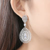 Women's Geometric Water Drop Copper Zircon Earrings With Electroplated Finish For Fashion Bridal Jewelry