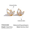 Women's Geometric Water Drop Cubic Zirconia Necklace And Earrings Set In Goldplated Stainless Steel