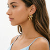 Women's Geometric Water Drop Earrings In Zinc Alloy With Diamond Studded Design And Stainless Steel Posts
