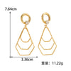Women's Geometric Water Drop Pendant Earrings With Alloy Stainless Steel Posts Layered Ushaped Circle Design And Diamondstudded Electroplated Finish
