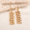 Women's Geometric Water Drop Tassel Earrings With Electroplated Iron Design And Stainless Steel Ear Posts
