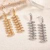 Women's Geometric Water Drop Tassel Earrings With Electroplated Iron Design And Stainless Steel Ear Posts