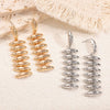 Women's Geometric Water Drop Tassel Earrings With Electroplated Iron Design And Stainless Steel Ear Posts