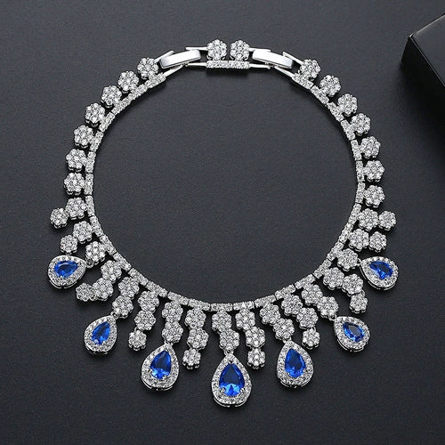 Women's Geometric Water Drop Zircon Bracelet Electroplated Copper Full Crystal Statement Jewelry